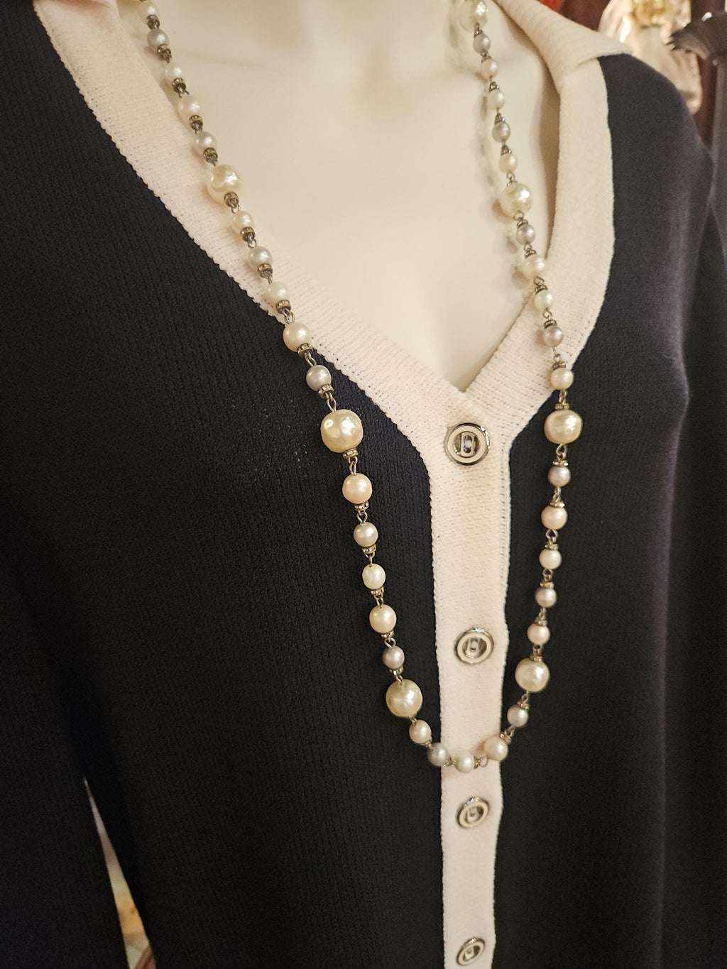 YSL Faux Baroque Pearl Necklace