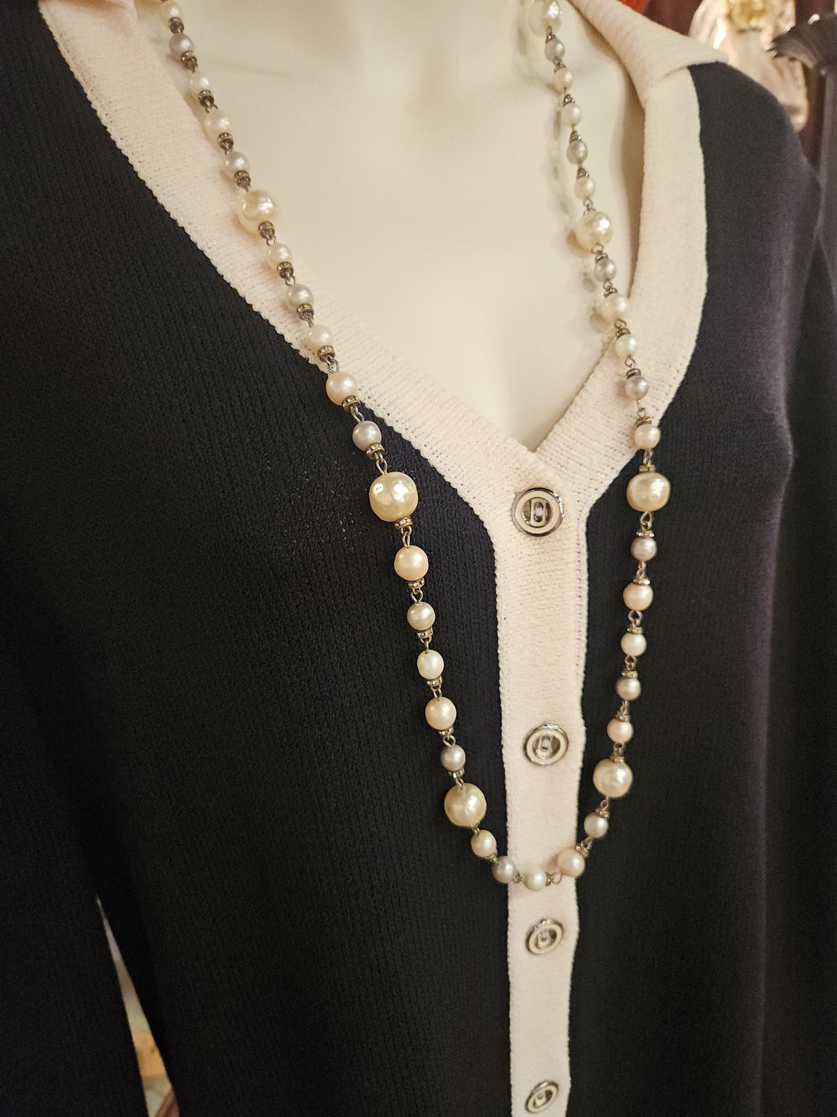 YSL Faux Baroque Pearl Necklace