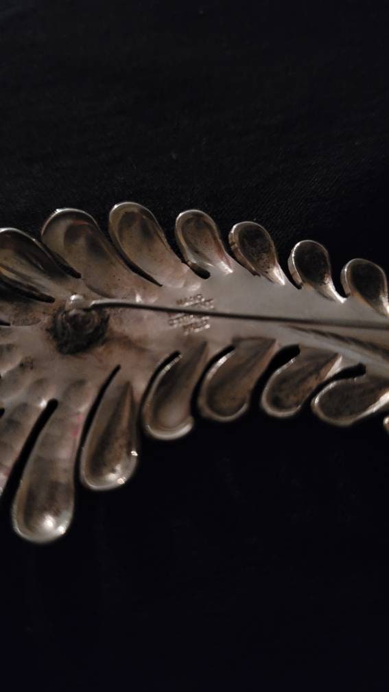 Sterling Kalo Arts and Crafts leaf brooch