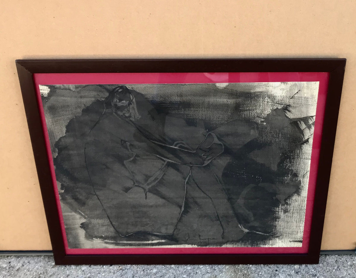 John Boyce Signed 1966 Ink on Paper Nude