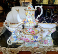 Vintage Hammersby Queen Anne Chintz Tea Set. Single tea pot, coffee/ tall tea, creamer and sugar