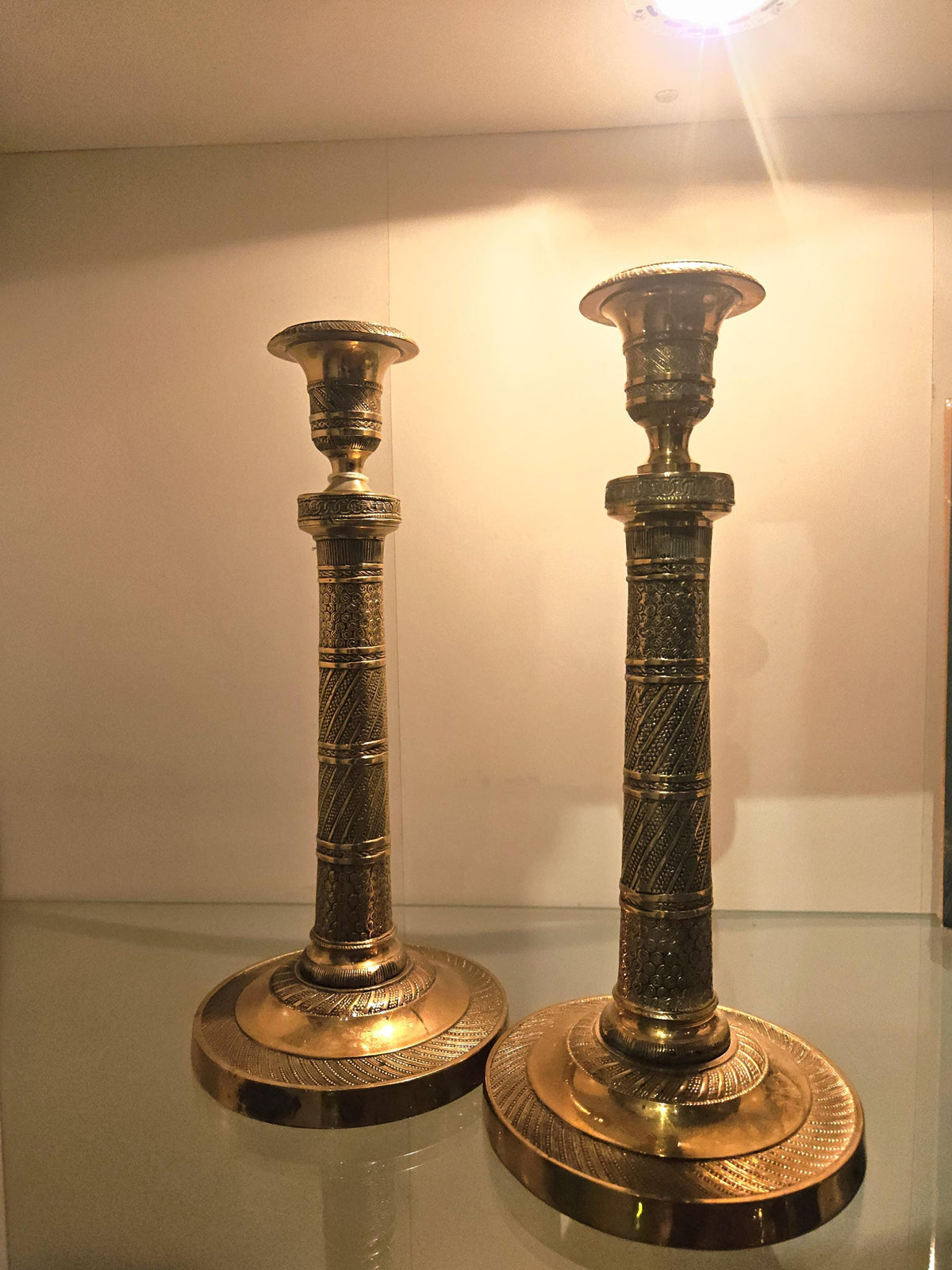 Vintage Brass Candlesticks Pair