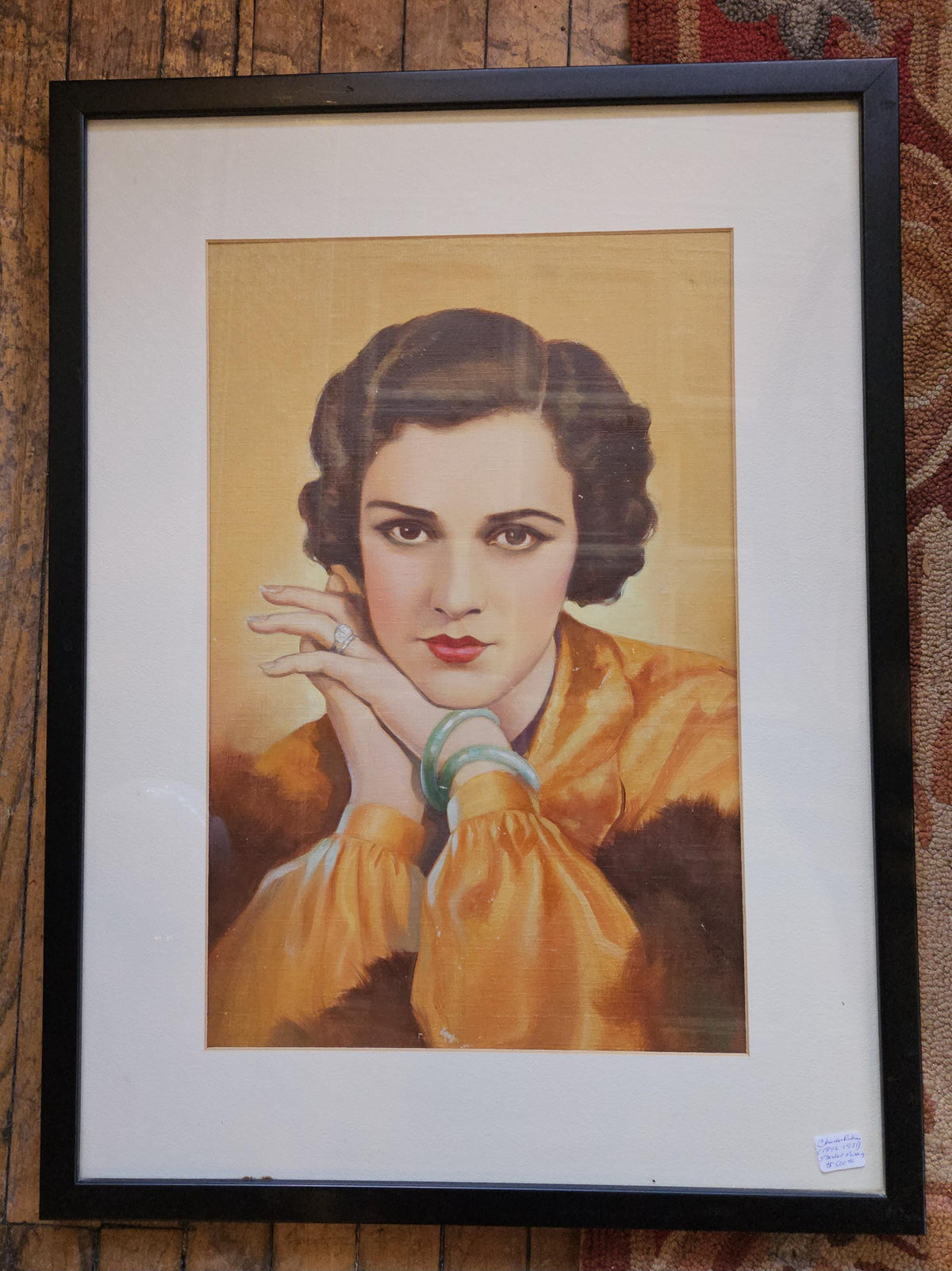 Vintage art deco starlet portrait painting