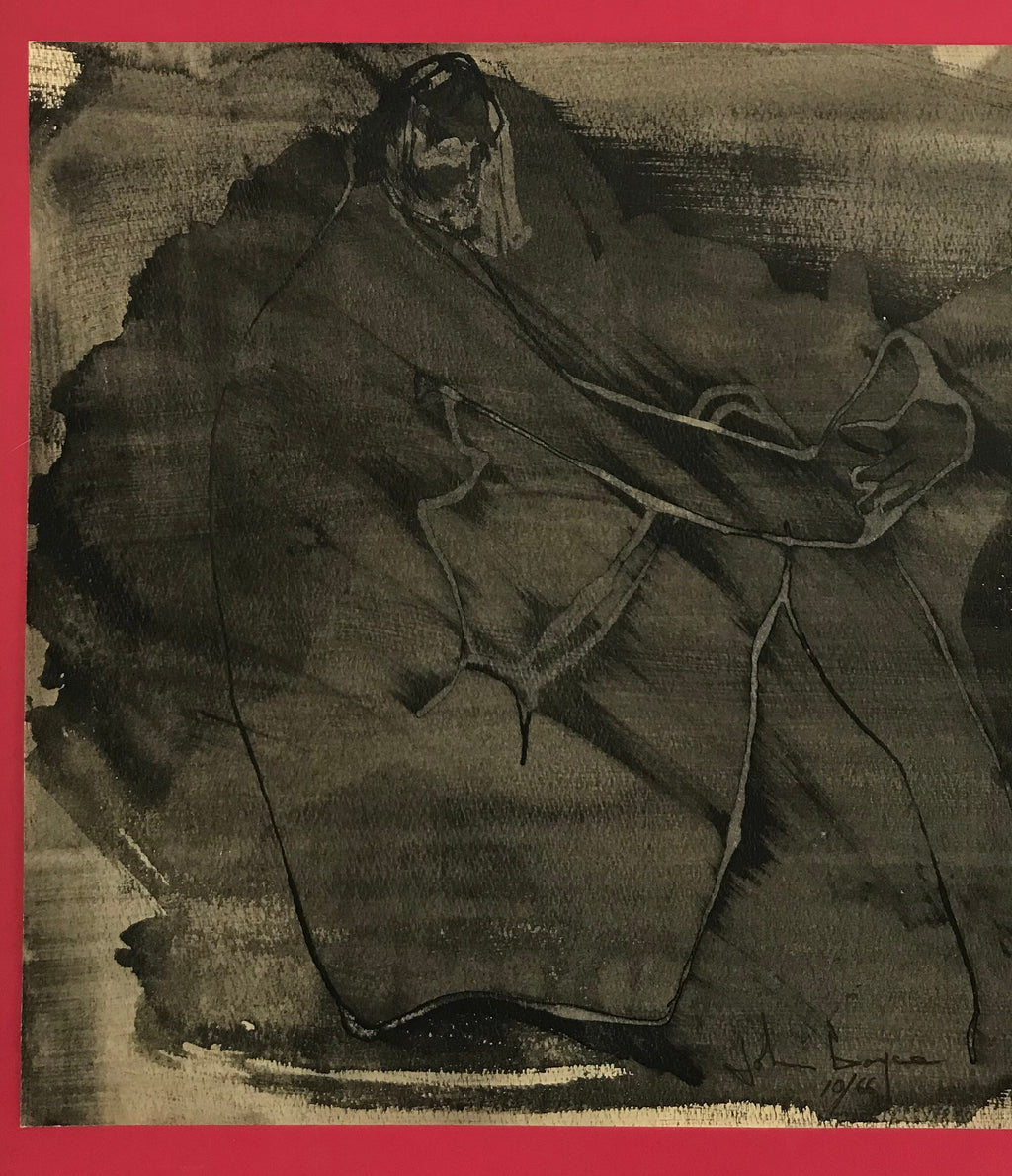 John Boyce Signed 1966 Ink on Paper Nude