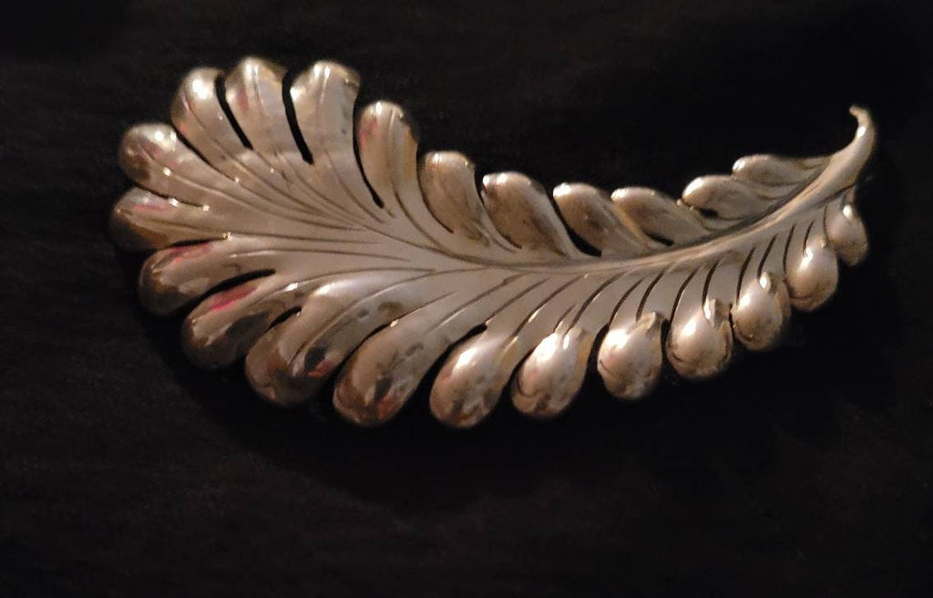 Sterling Kalo Arts and Crafts leaf brooch