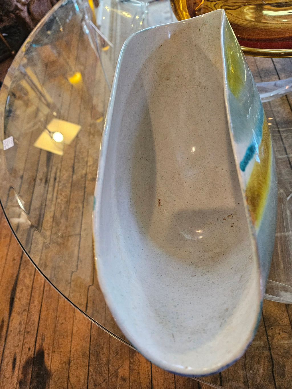 Mid century Alvino Bagni for Raymor Glazed Large Pottery Bowl