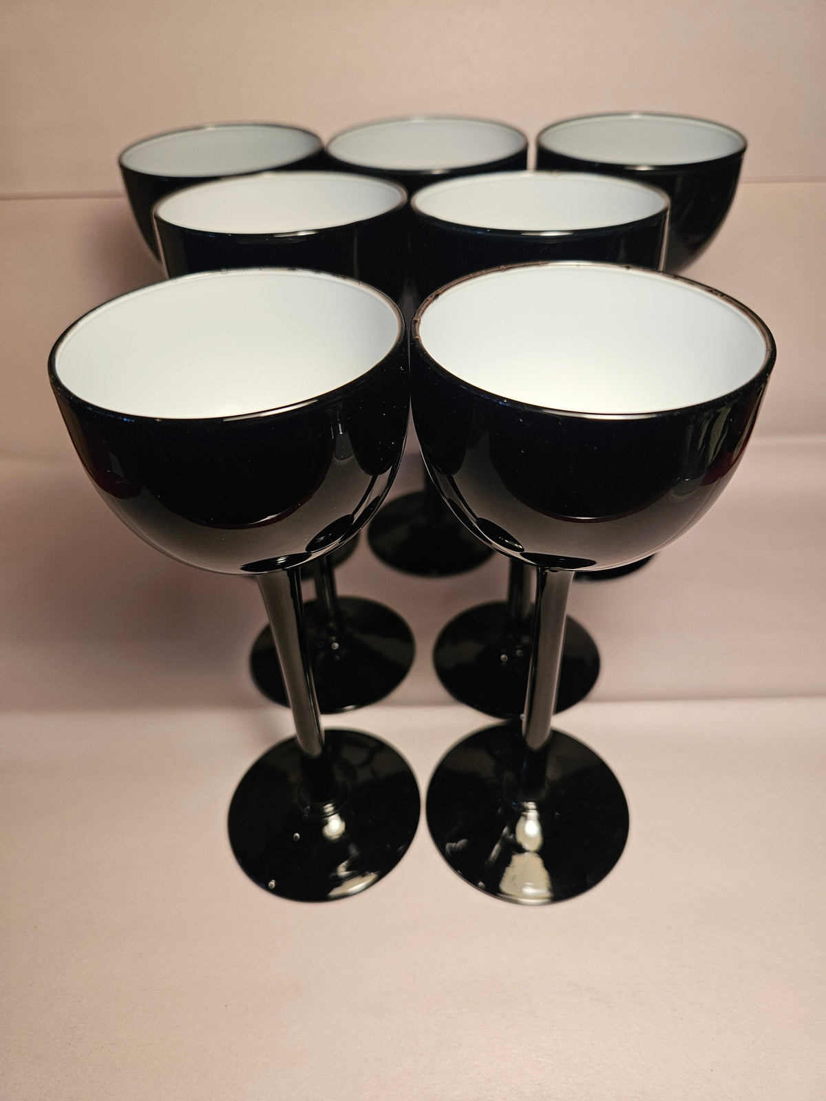 Mid century Carlo Moretti Venetian cased glass stemware cordials set of 7
