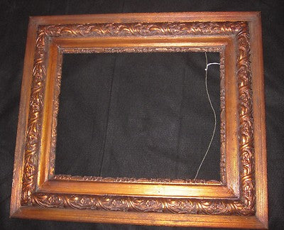 Antique Ornate Copper Tinted Wood Picture Frame
