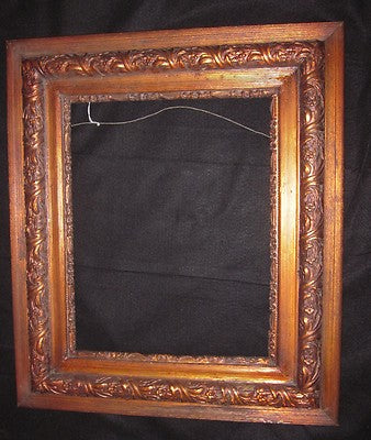 Antique Ornate Copper Tinted Wood Picture Frame