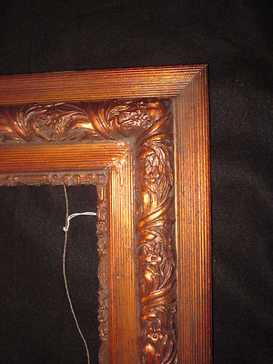 Antique Ornate Copper Tinted Wood Picture Frame