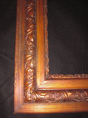 Antique Ornate Copper Tinted Wood Picture Frame