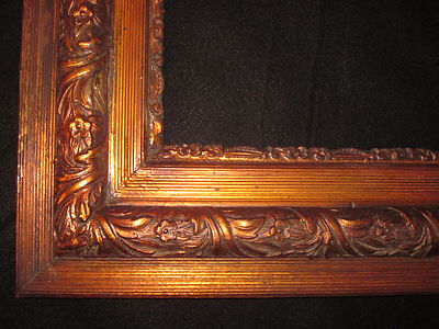 Antique Ornate Copper Tinted Wood Picture Frame