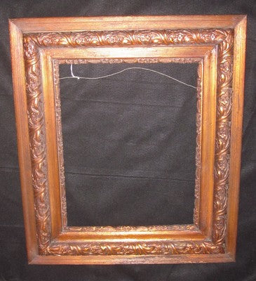 Antique Ornate Copper Tinted Wood Picture Frame