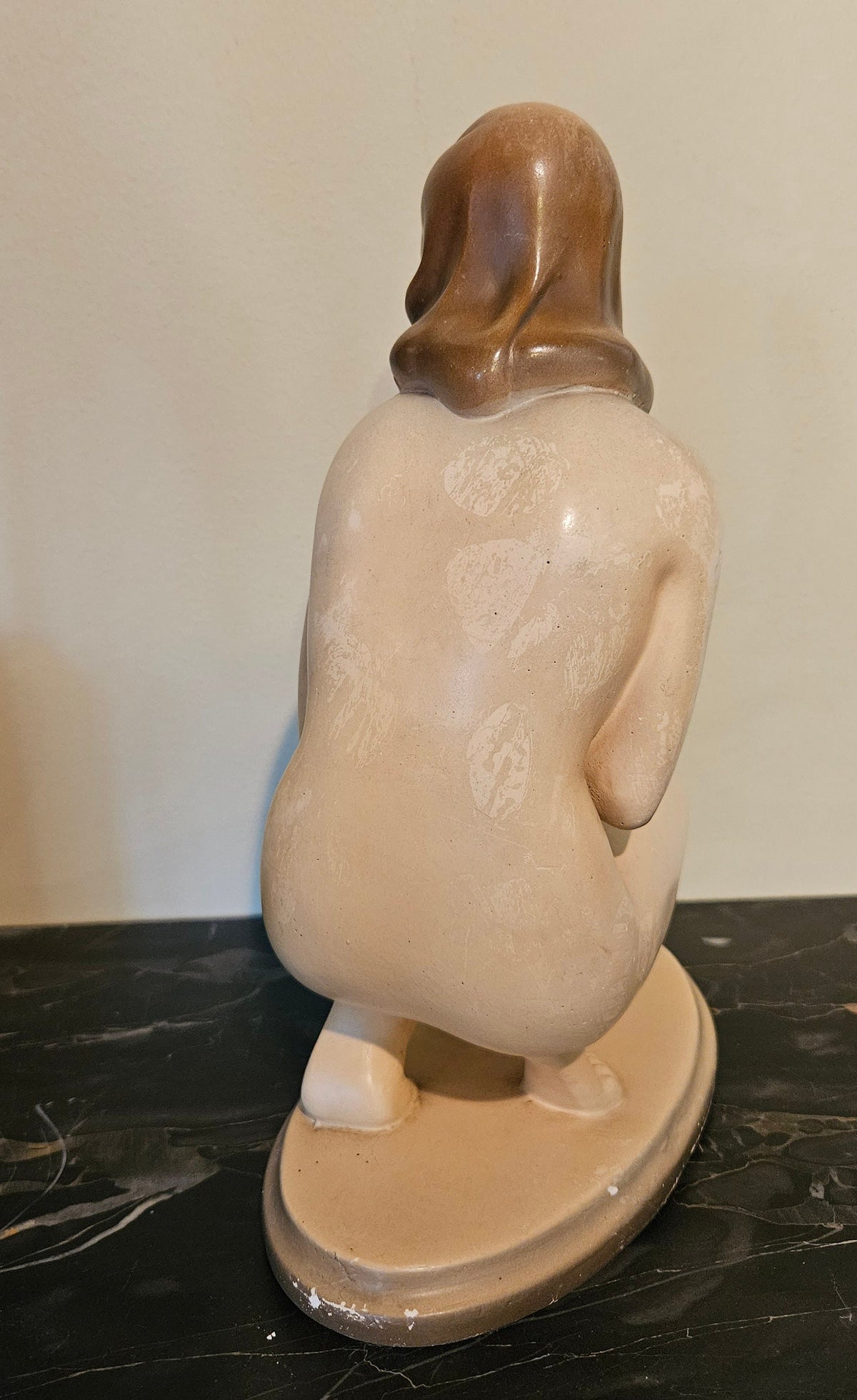 Vintage 1940s pin up nude sculpture. Plaster Veronica Lake look alike!
