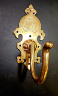 Antique Brass Coat Hook with engraved number