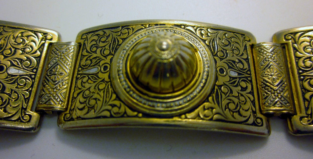Vintage Etruscan Revival style link Bracelet