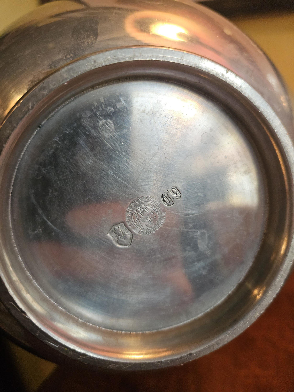 Vintage Mid Century 1969 Svensk Tenn Stockholm Pewter Teapot.