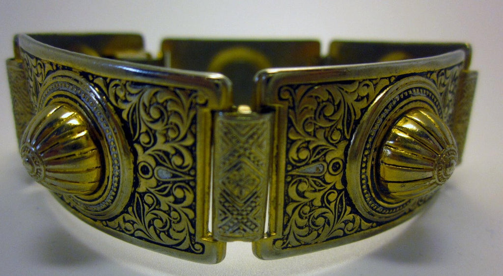 Vintage Etruscan Revival style link Bracelet