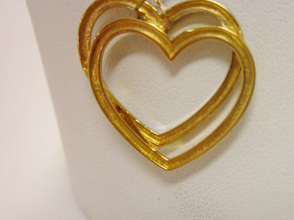 Vintage Michael Anthony 14K Gold Interlocking Hearts Necklace, 20 Inch Chain