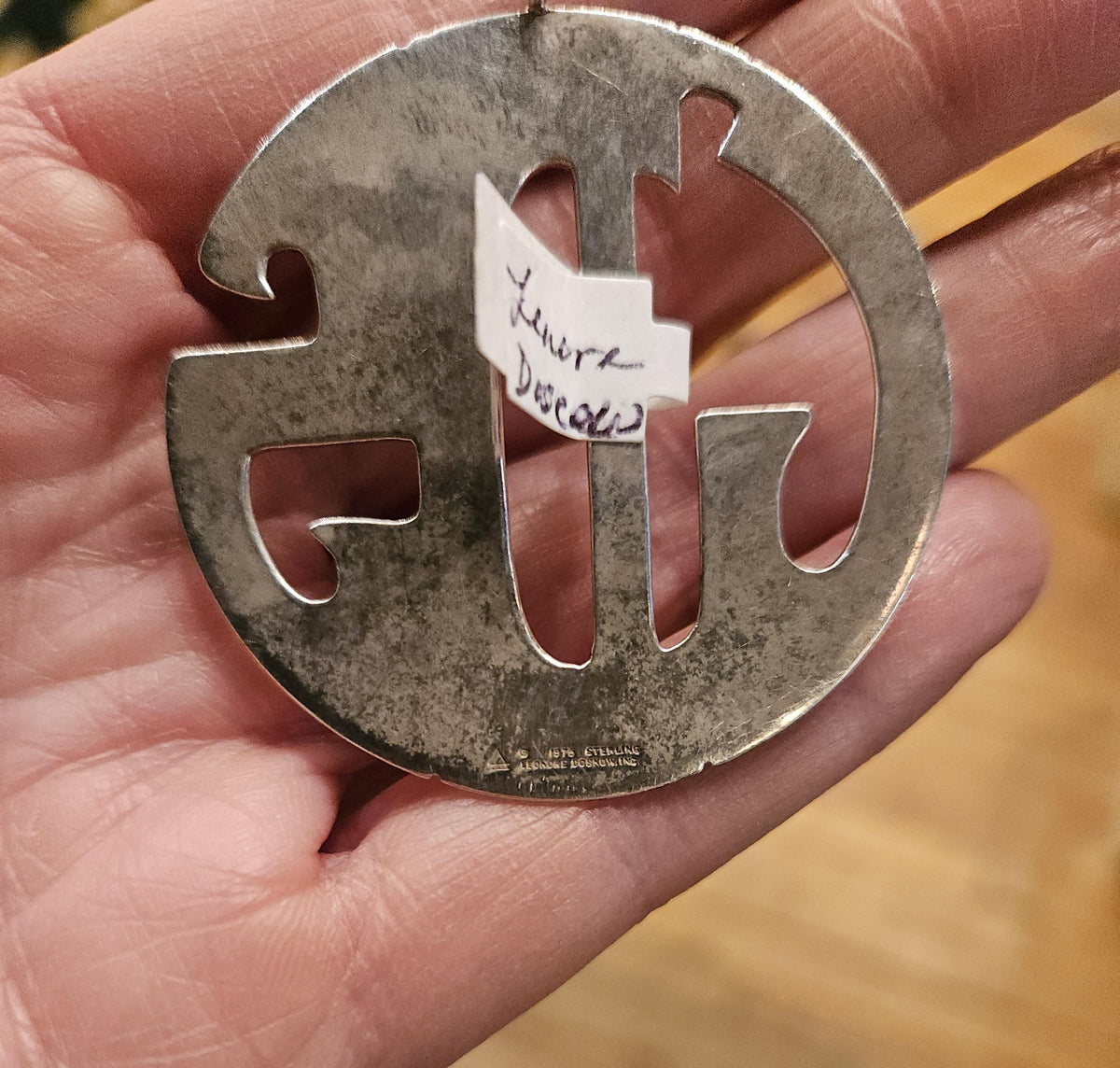 Vintage Sterling Initials pendant GDS initials keychain Lenore Doscow