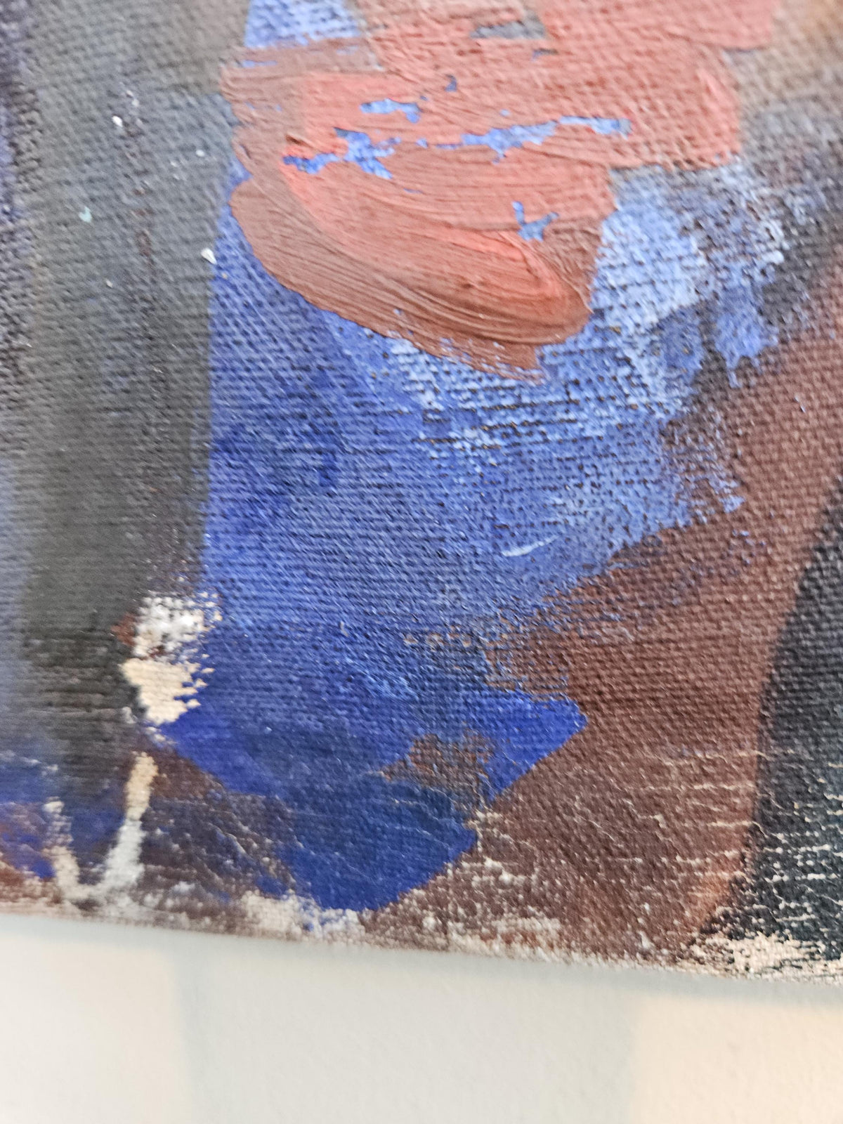 Vintage Mid Century Modern Oil on Canvas Nude Painting two women