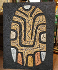 1970s Chuk Morris Mixed Media  on Board. After an Ancient Mexican Ritual Mask mcm art