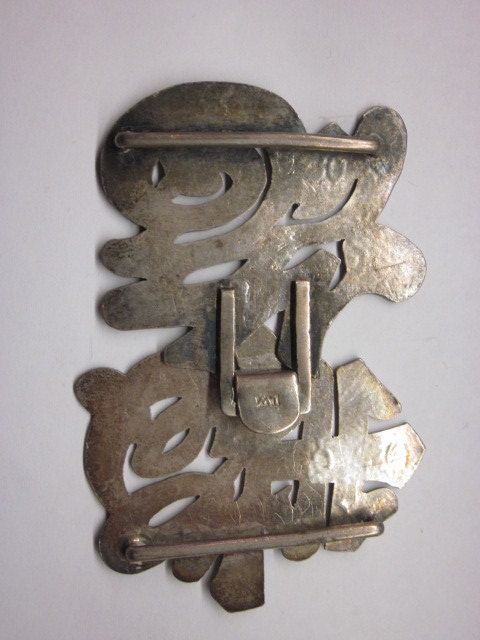 Chinese Export Silver Buckle Signed c. 1890