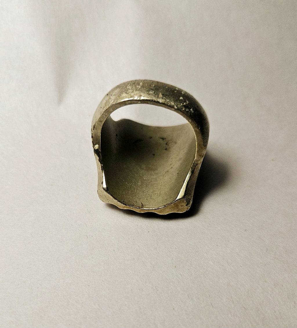 1940s Mens Mexican Biker Ring  knuckle Duster lucky horseshoe ring. size 11