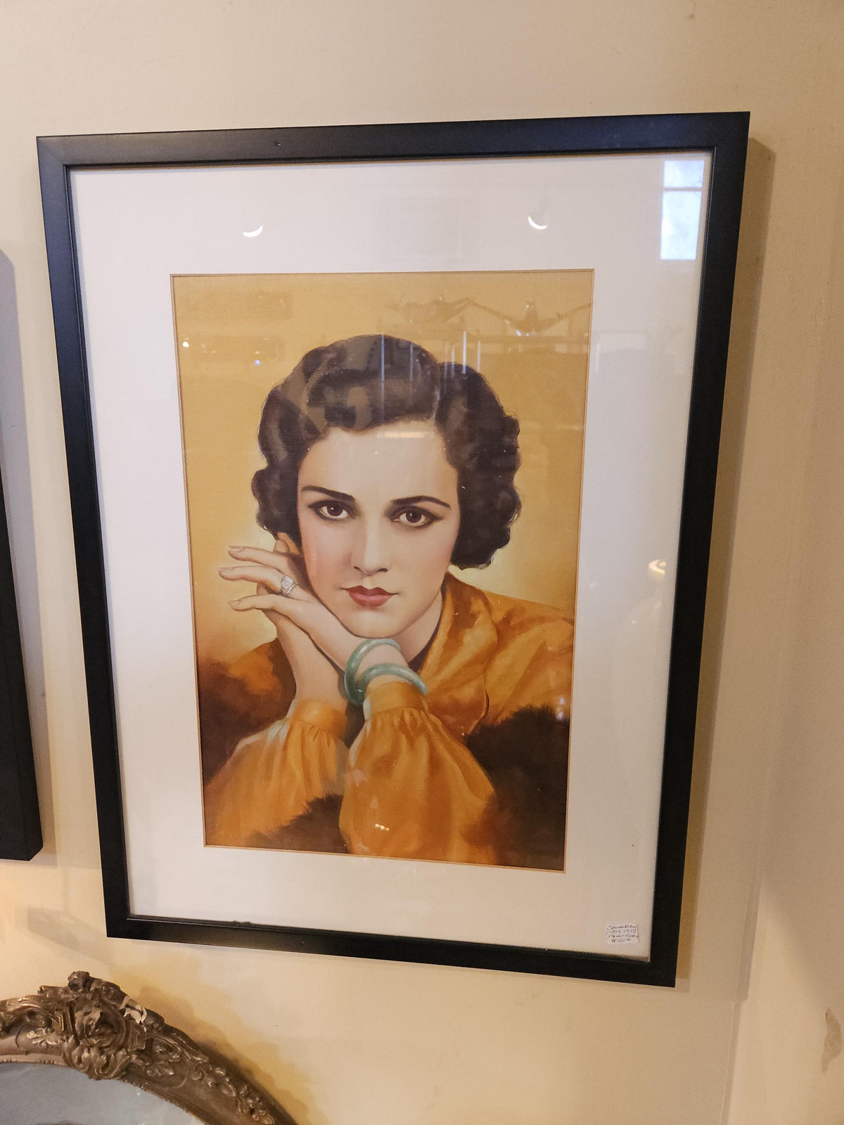 Vintage art deco starlet portrait painting