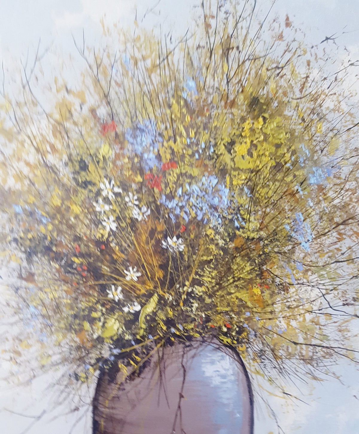 Vintage Antonio Candelas Floral Oil Painting, Mid-Century Modern Art (3x2 ft)