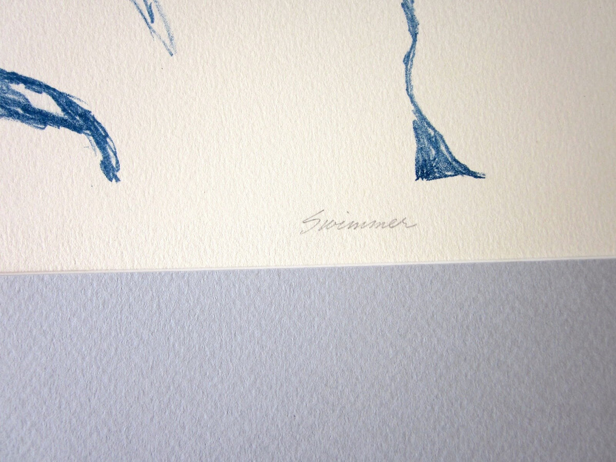 1970s Vintage Suzanne Peters "Swimmer" Signed Limited Edition Nude Figural Print