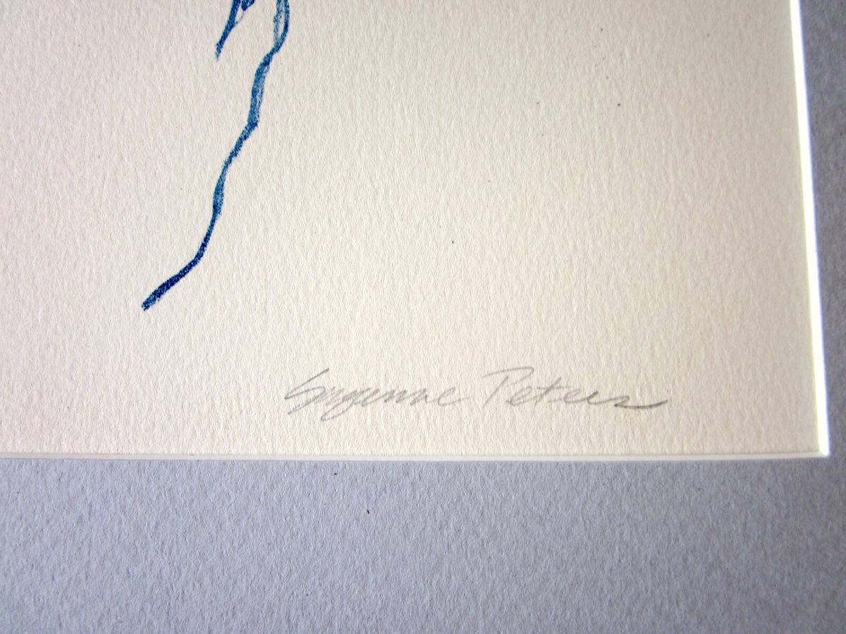 1970s Vintage Suzanne Peters "Swimmer" Signed Limited Edition Nude Figural Print