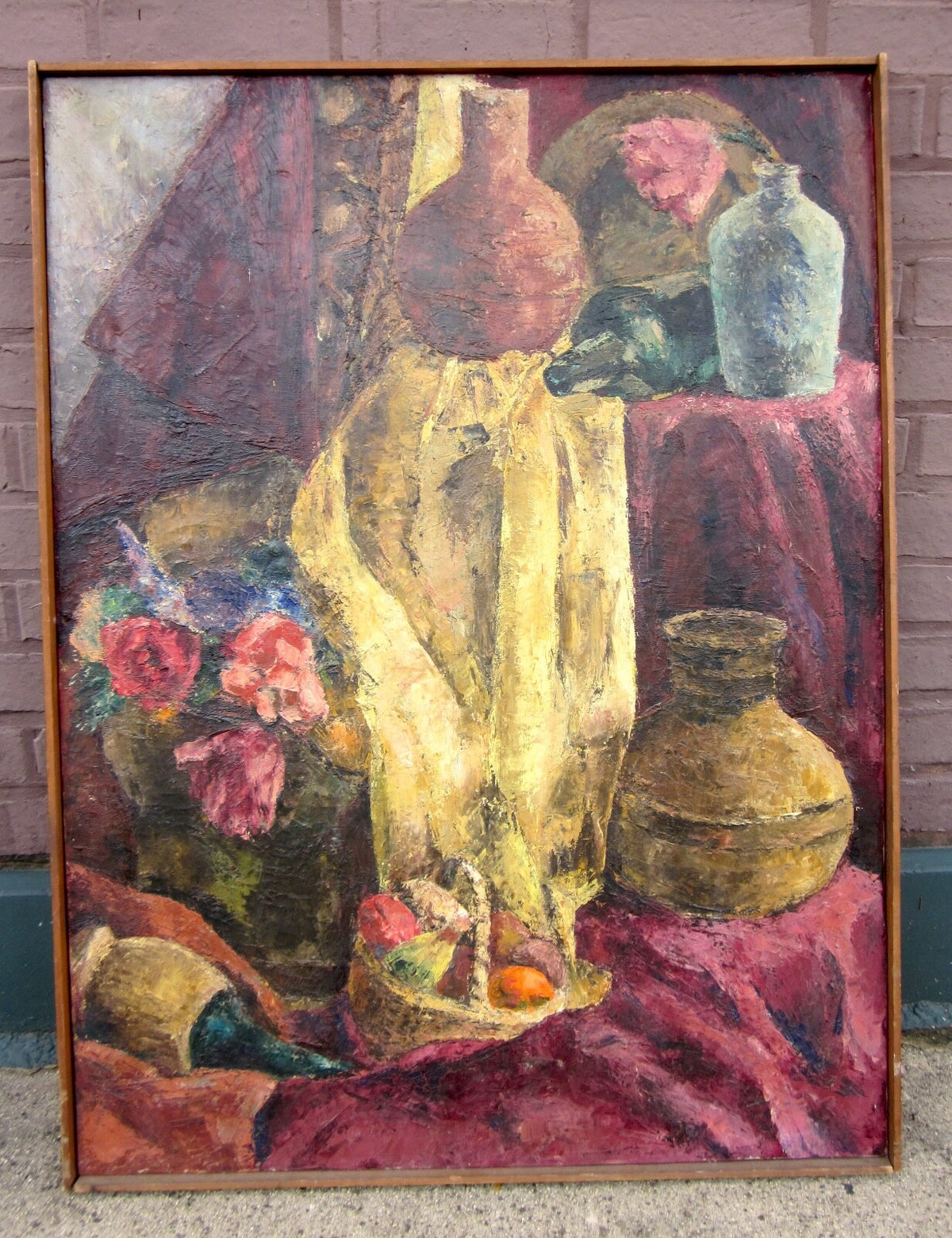 1960s Suzanne Peters Oil on Canvas Warm Tones Traditional Still Life Painting