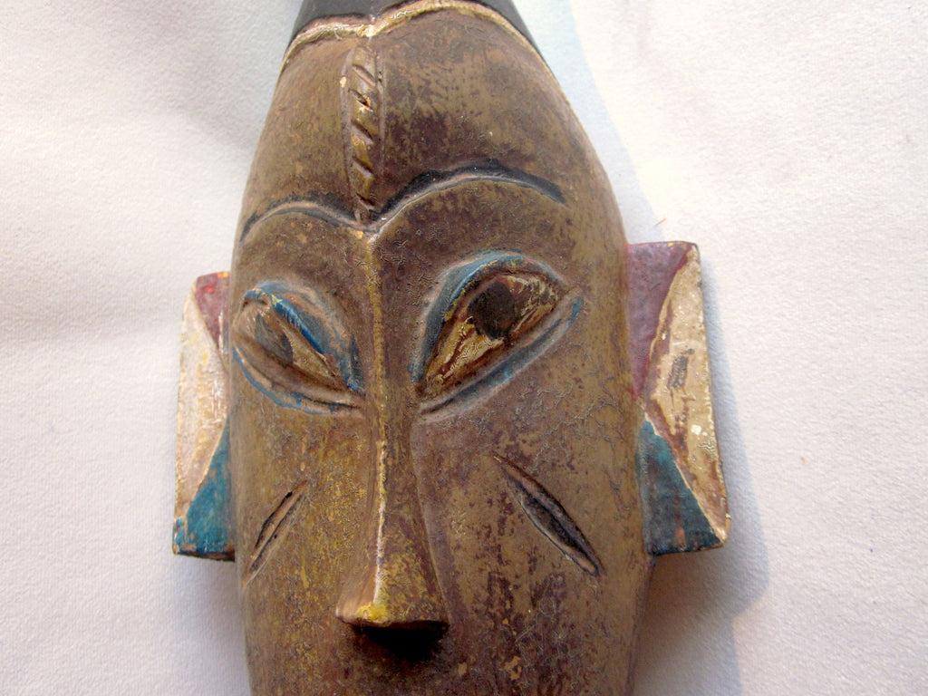 Vintage Baule Portrait Mask, West African Wood Carving, Tribal Art