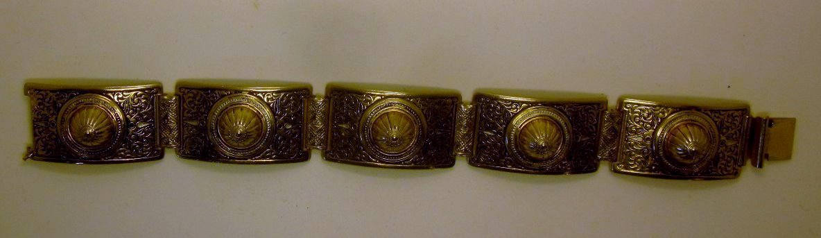 Vintage Etruscan Revival style link Bracelet