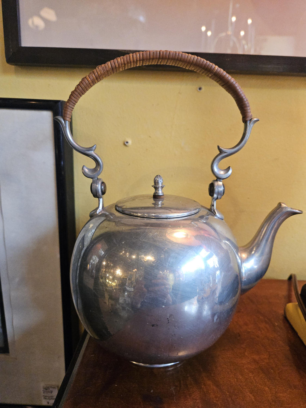 Vintage Mid Century 1969 Svensk Tenn Stockholm Pewter Teapot.