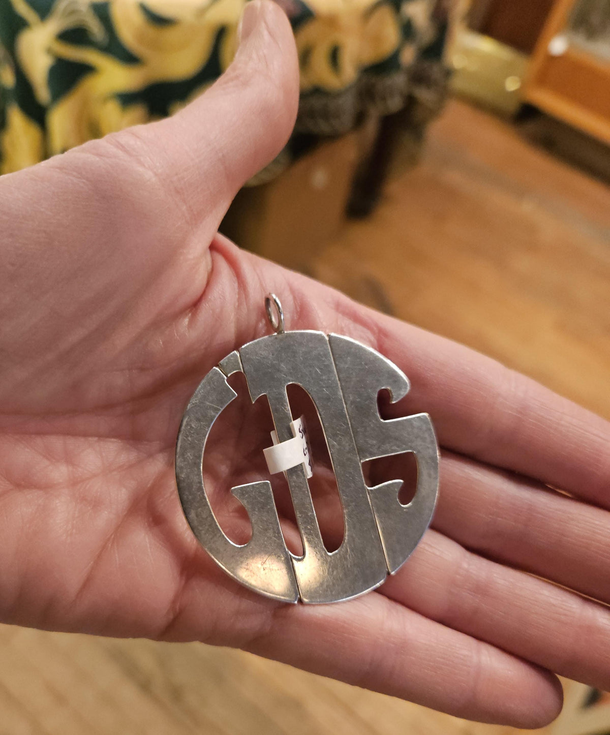 Vintage Sterling Initials pendant GDS initials keychain Lenore Doscow