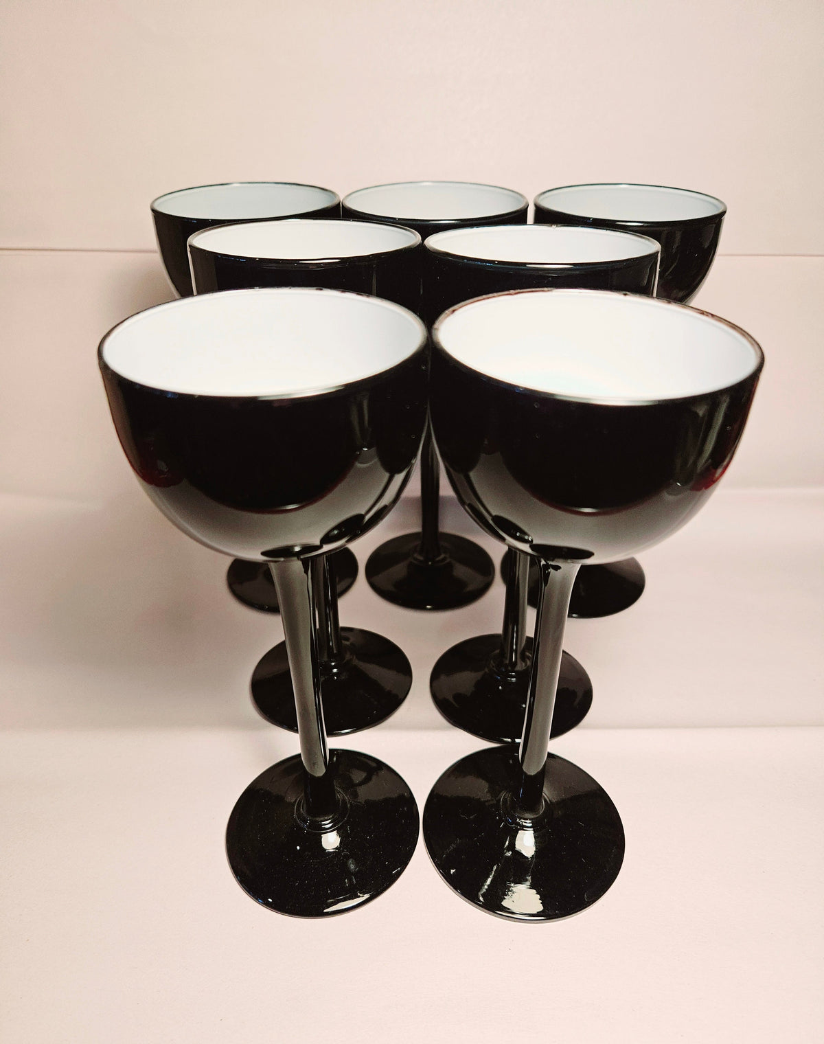 Mid century Carlo Moretti Venetian cased glass stemware cordials set of 7