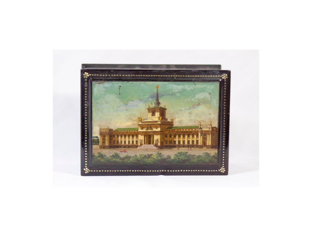 Vintage Hand Painted Russian Lacquer Box, Jewelry Box