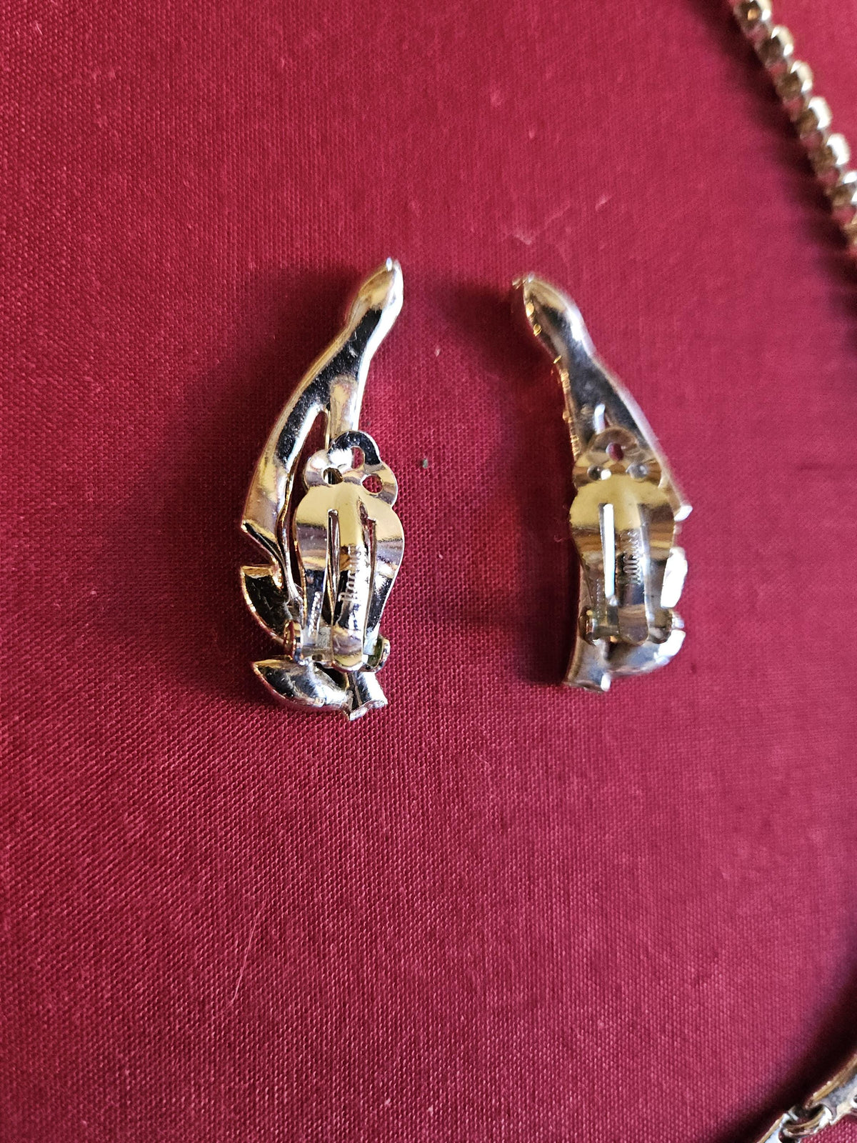 Vintage Bogoff Rhinestone Necklace Earring Set demi-parure on original Bogoff box
