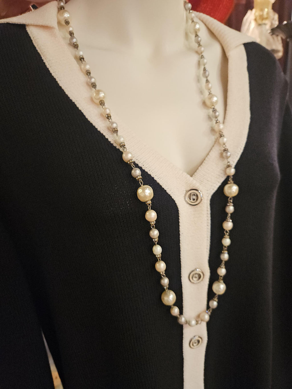 YSL Faux Baroque Pearl Necklace