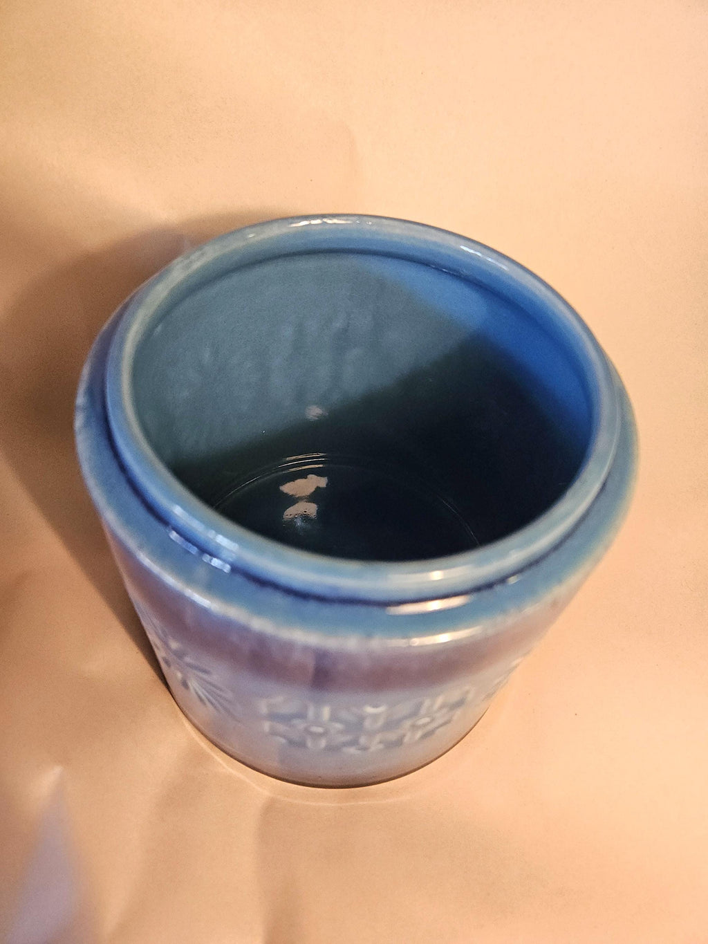 Mid Century Danish Modern Humidor Ashtray Turquoise Pottery Stash Box