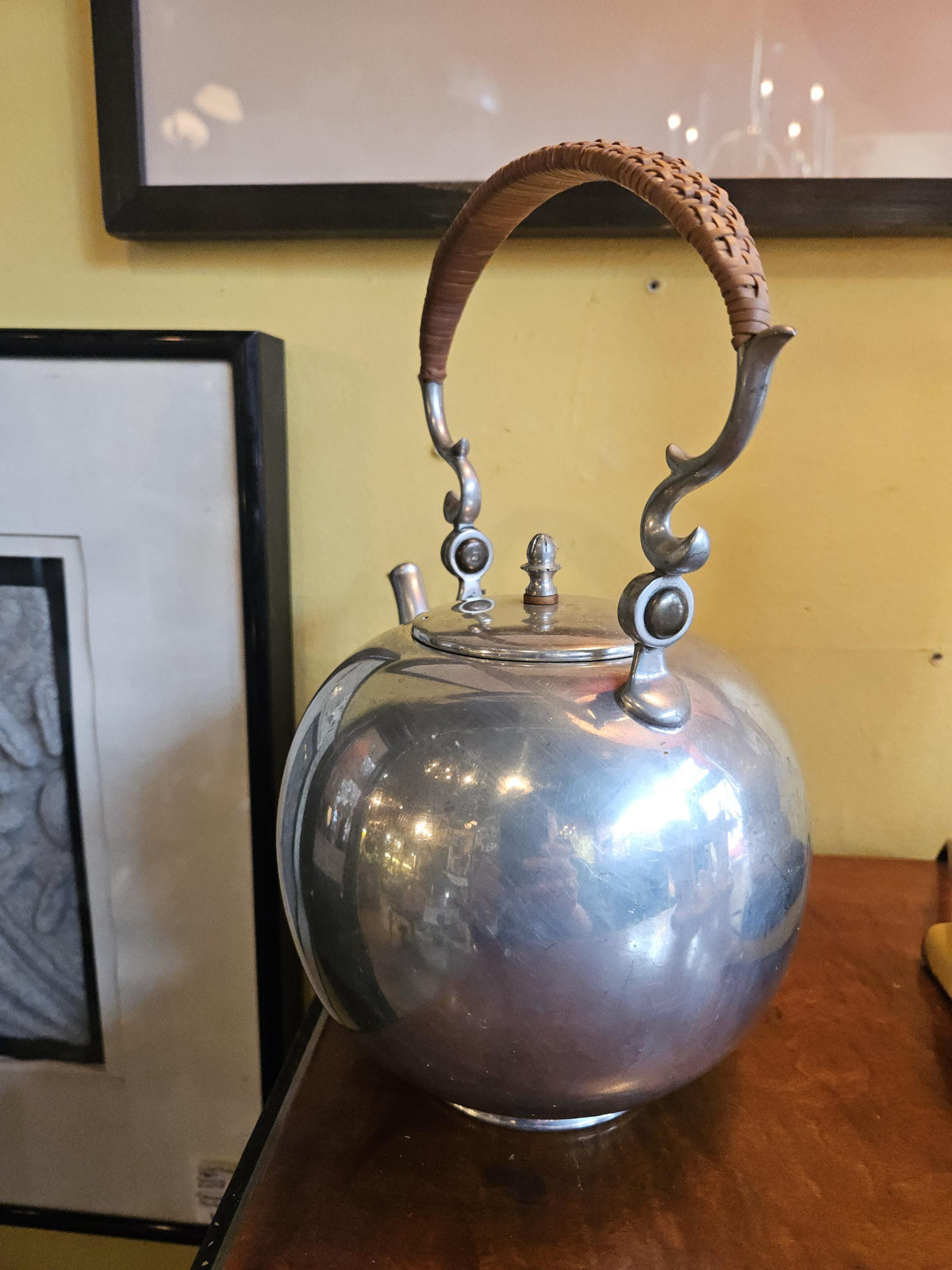 Vintage Mid Century 1969 Svensk Tenn Stockholm Pewter Teapot.