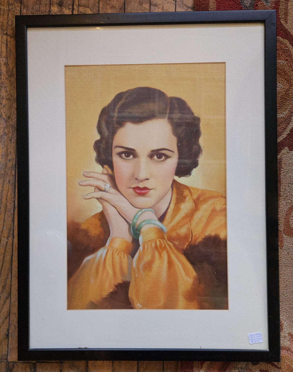 Vintage art deco starlet portrait painting