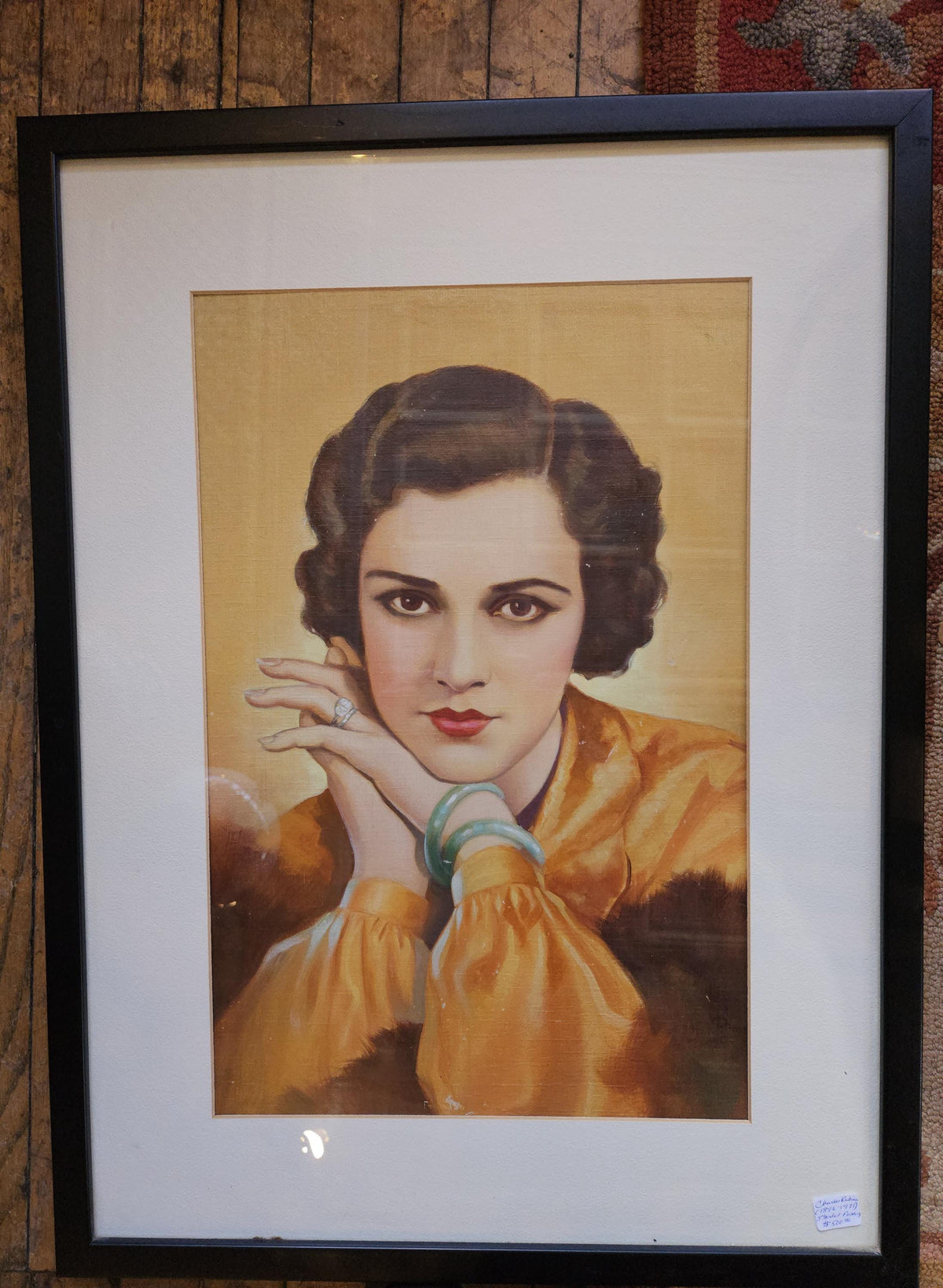 Vintage art deco starlet portrait painting