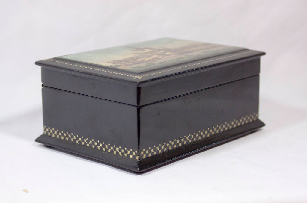 Vintage Hand Painted Russian Lacquer Box, Jewelry Box