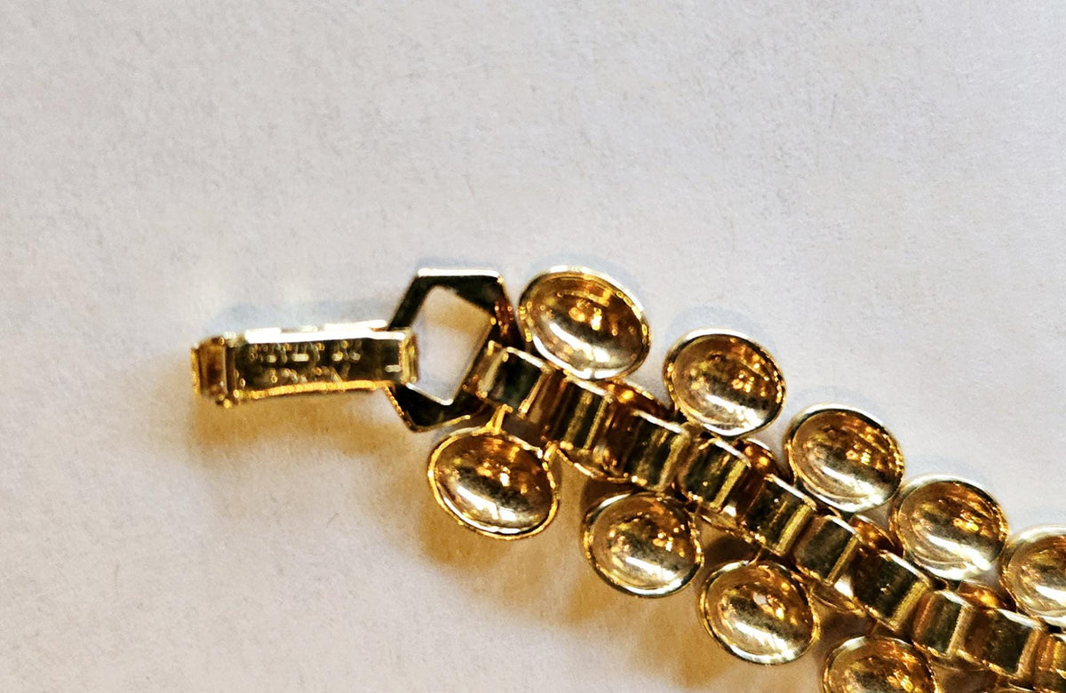 Vintage Napier Gold Tone jewel tone crystals bracelet