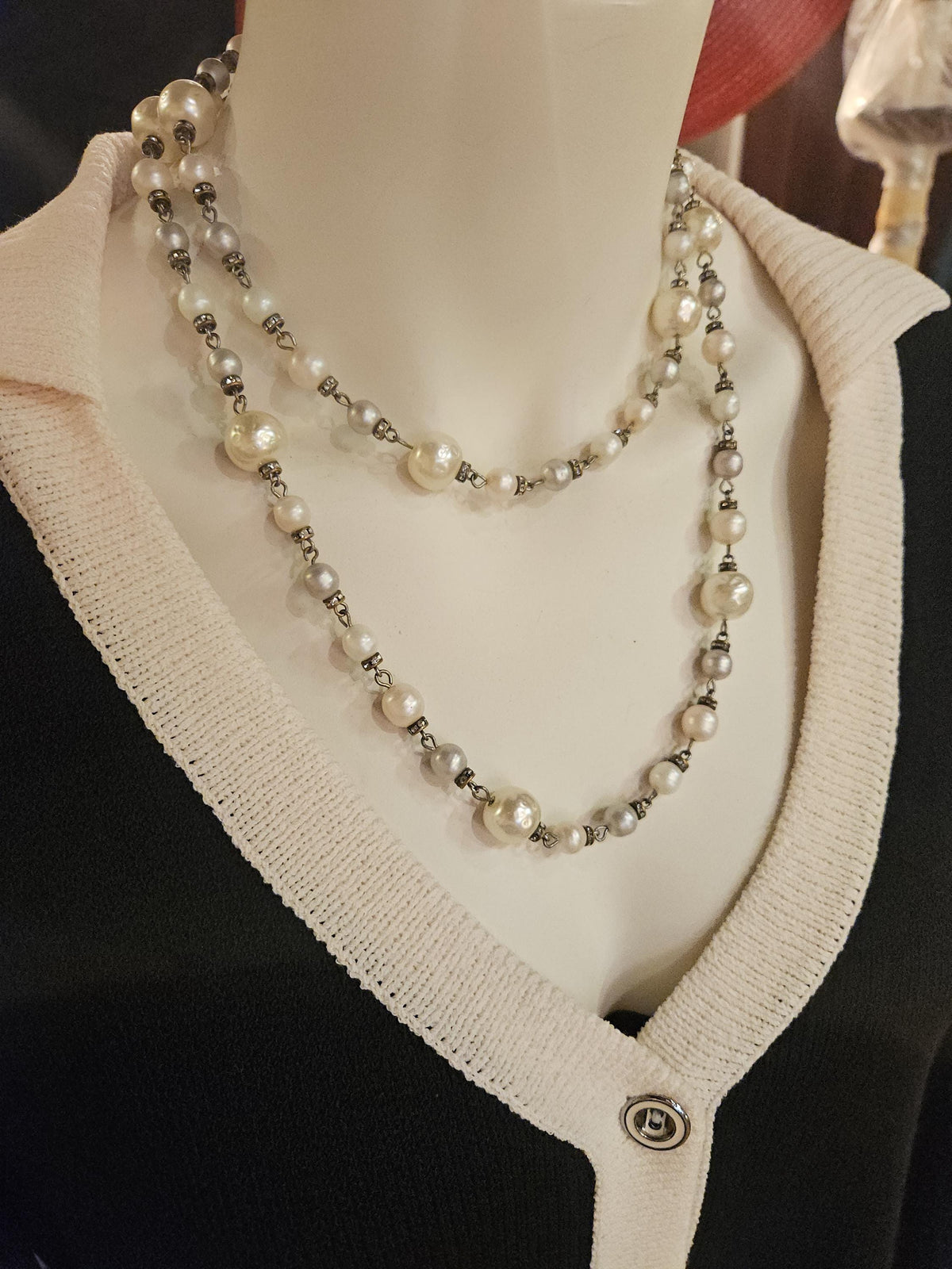 YSL Faux Baroque Pearl Necklace