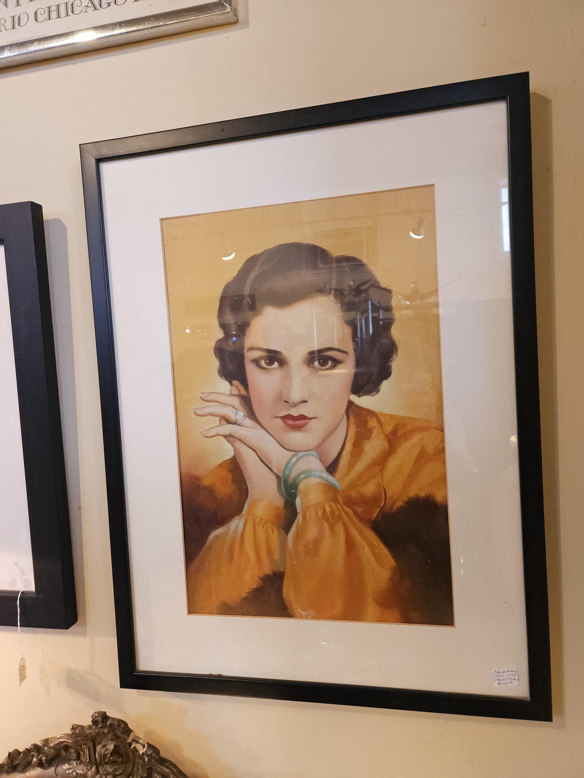 Vintage art deco starlet portrait painting