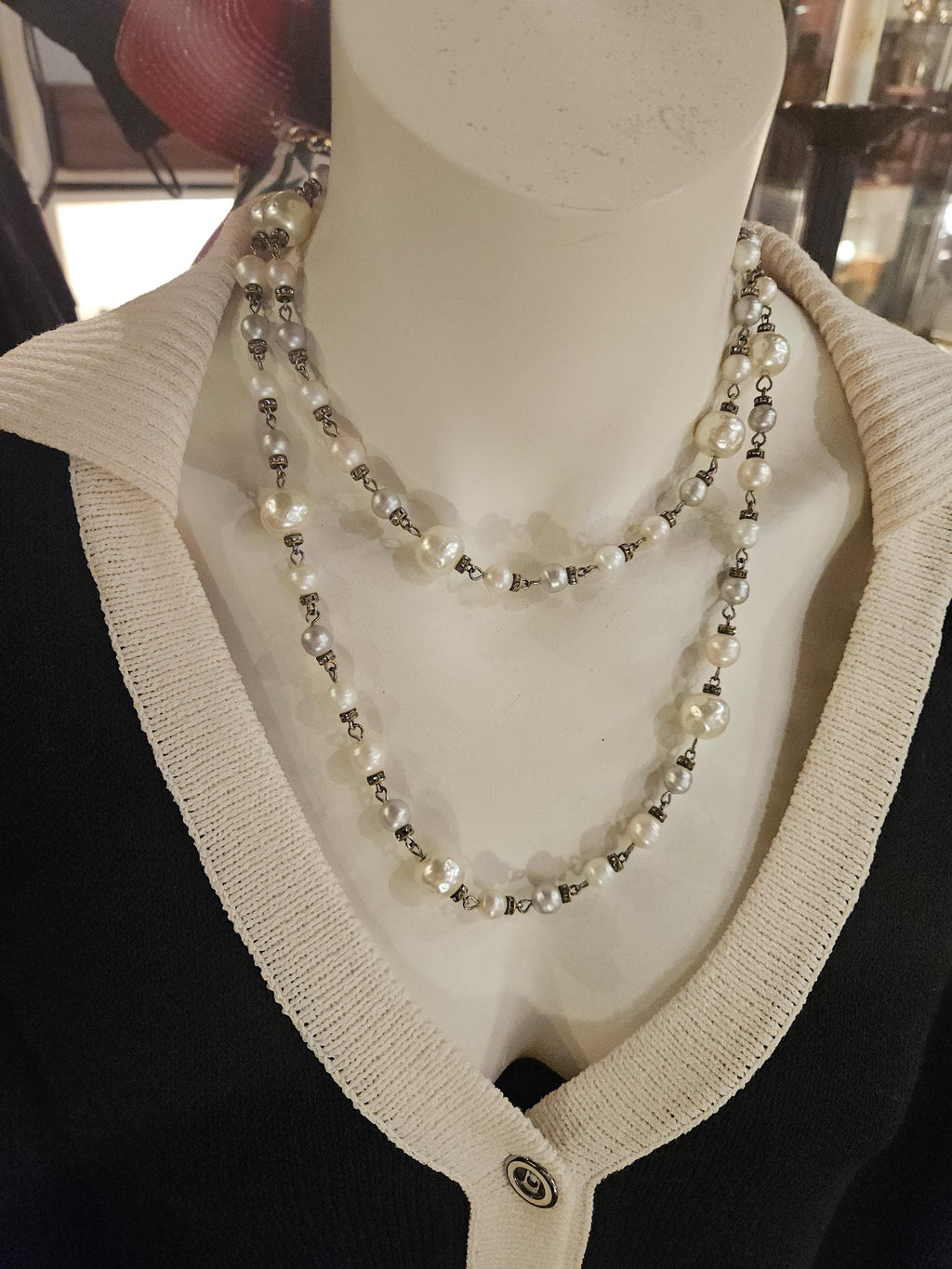 YSL Faux Baroque Pearl Necklace